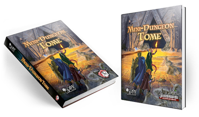 Image of both the 5th Edition and Pathfinder RPG versions of the Mini-Dungeon Tome harcover books